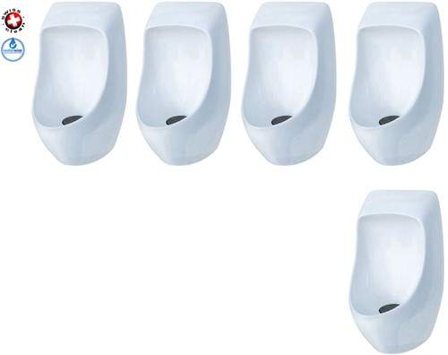 Waterless Urinal 5 x Ceramic Urinal With Trap & ActiveCube.