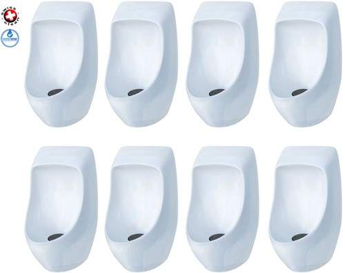 Waterless Urinal 8 x Ceramic Urinal With Trap & ActiveCube.
