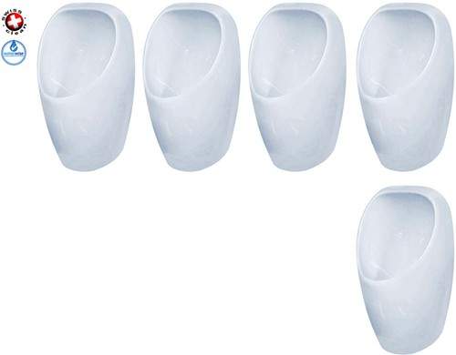Waterless Urinal 5 x Ceramic Compact Urinal With Trap & ActiveCube.