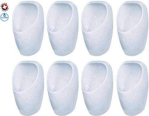 Waterless Urinal 8 x Ceramic Compact Urinal With Trap & ActiveCube.
