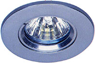 Lights Low voltage chrome halogen downlighter with lamp and transformer.