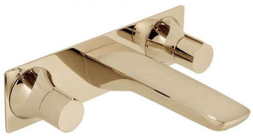 Vado Altitude 3 Hole Wall Mounted Basin Tap (Polished Gold).