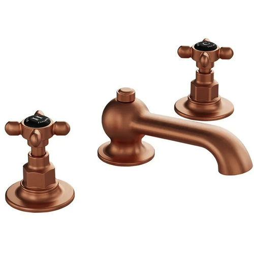 Vado Axbridge 3TH Basin Mixer Tap With Pop Up Waste & Crosshead Handles (Brushed Bronze).