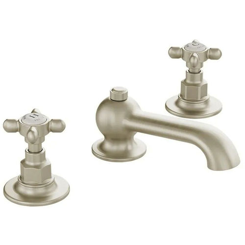 Vado Axbridge 3TH Basin Mixer Tap With Pop Up Waste & Crosshead Handles (Brushed Nickel).