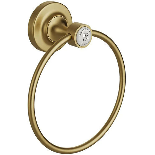 Vado Axbridge Traditional Towel Ring (Brushed Brass & White).