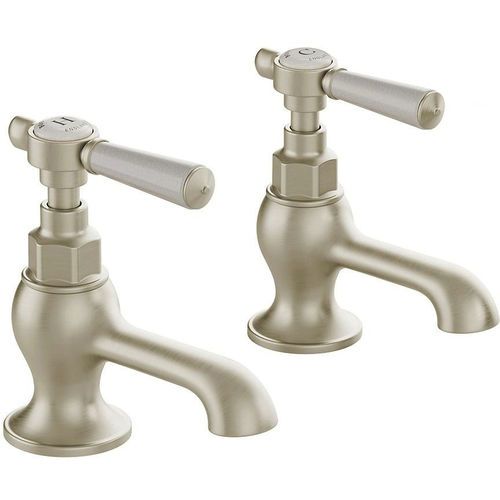 Vado Axbridge Basin Taps With Lever Handles (Brushed Nickel, Pair).