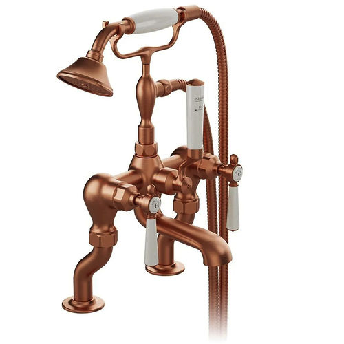 Vado Axbridge Bath Shower Mixer Tap With Lever Handles (Brushed Bronze).