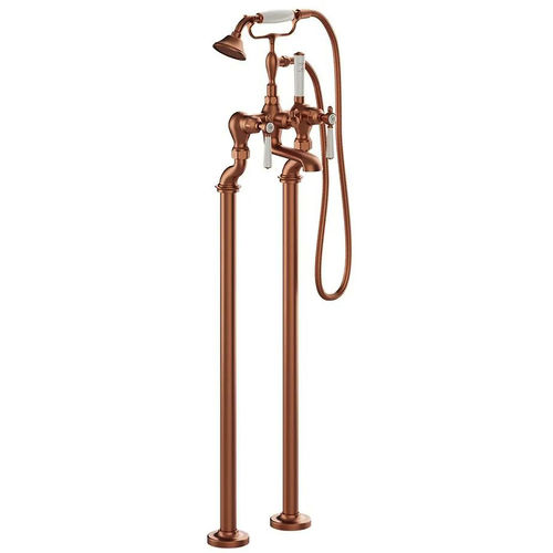 Vado Axbridge Freestanding Bath Shower Mixer Tap With Lever Handles (Brushed Bronze).