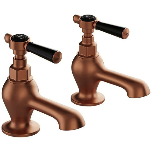 Vado Axbridge Bath Taps With Lever Handles (Brushed Bronze, Pair).