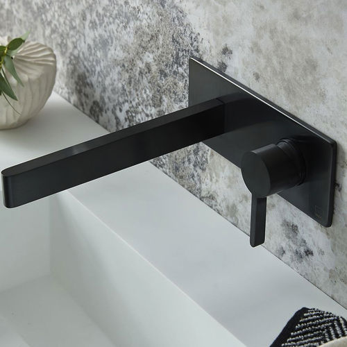 Vado Edit Wall Mounted Basin Mixer Tap (Brushed Black).