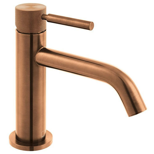 Vado Origins Slimline Mono Basin Mixer Tap With Knurled Accents (Brushed Bronze).