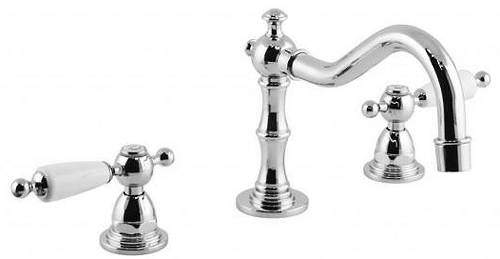 Vado Kensington 3 Hole Basin Mixer Tap (Chrome & White).