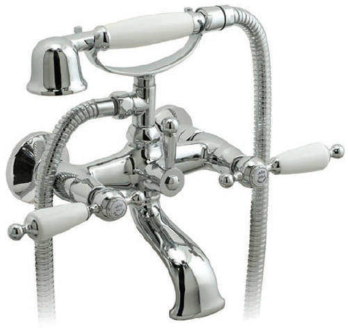 Vado Kensington Wall Mounted Bath Shower Mixer Tap (Chrome & White).