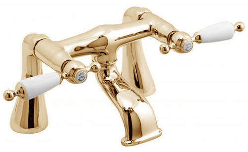 Vado Kensington Pillar Mounted Bath Filler Tap (Gold & White).