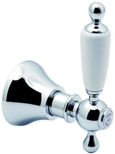 Vado Kensington Concealed Stop Valve (Chrome & White, 1/2").