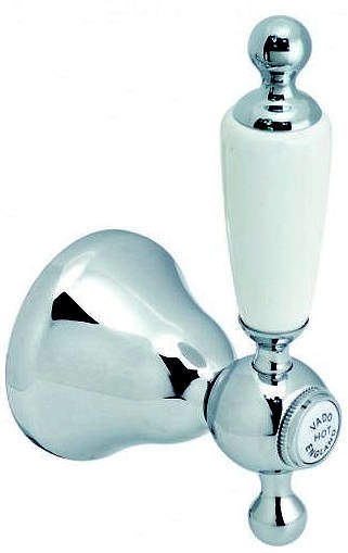 Vado Kensington Concealed Stop Valve (Chrome & White, 3/4").