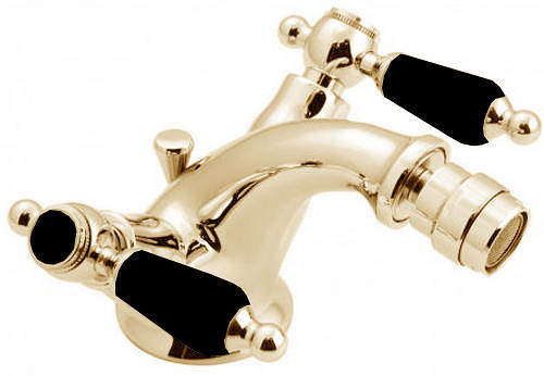 Vado Kensington Bidet Mixer Tap With Pop Up Waste (Gold & Black).