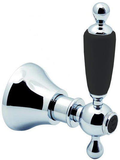 Vado Kensington Concealed Stop Valve (Chrome & Black, 1/2").