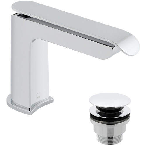 Vado Kovera Mono Basin Mixer Tap With Universal Waste (Chrome).