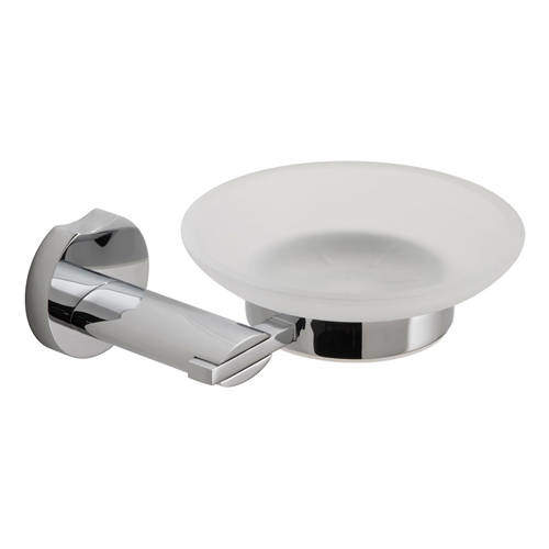 Vado Kovera Frosted Glass Soap Dish & Holder (Chrome).