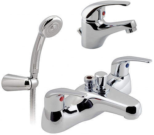 Vado Matrix Basin & Bath Shower Mixer Taps Pack (Chrome).