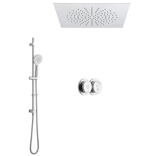 Vado Sensori SmartDial Thermostatic Shower & Square Head & Slide Rail Kit.