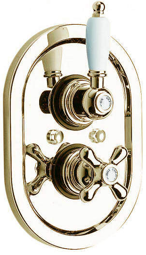 Vado Westbury Thermostatic Shower Valve (Gold & White, 3/4").