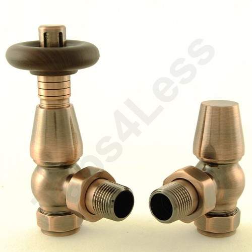 Crown Radiator Valves Thermostatic Angled Radiator Valves (A Copper).