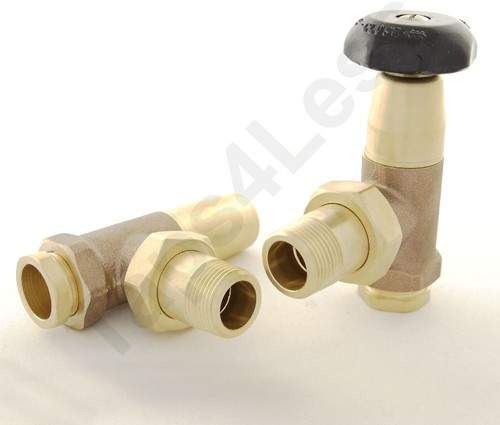 Crown Radiator Valves Bradley 3/4" Angled Radiator Valves (Brass).