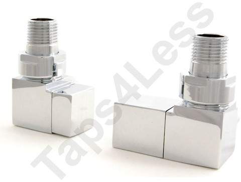 Crown Radiator Valves Cubex Corner Radiator Valves (Chrome).