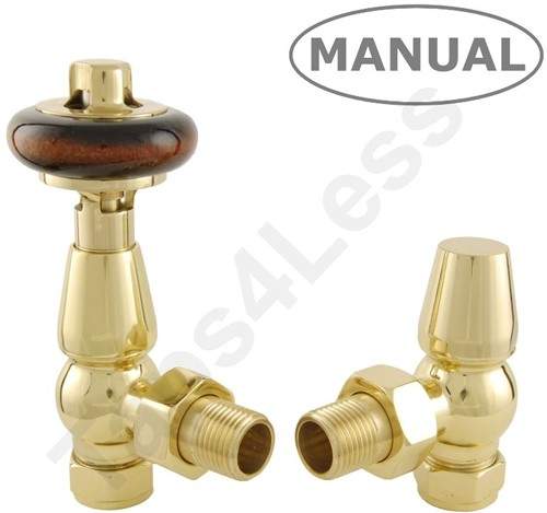 Crown Radiator Valves Eton Thermostatic Angled Radiator Valves (Brass).