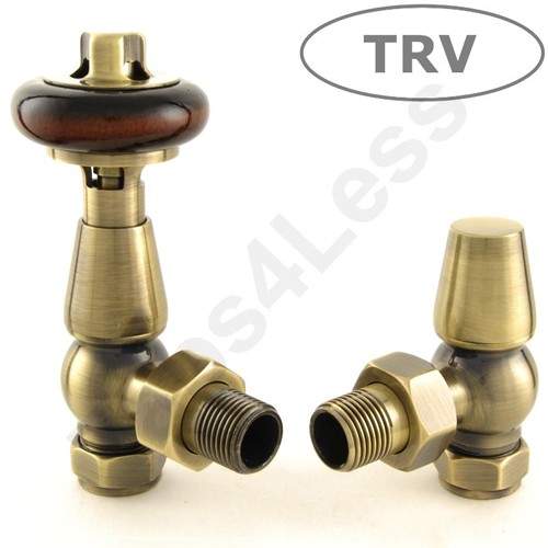 Crown Radiator Valves Thermostatic Angled Radiator Valves (A Brass).