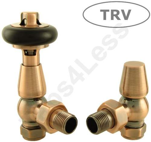 Crown Radiator Valves Thermostatic Angled Radiator Valves (A Copper).