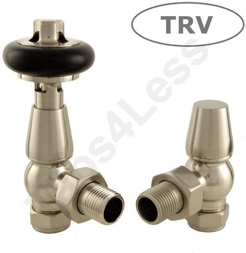 Crown Radiator Valves Thermostatic Angled Radiator Valves (S Nickel).