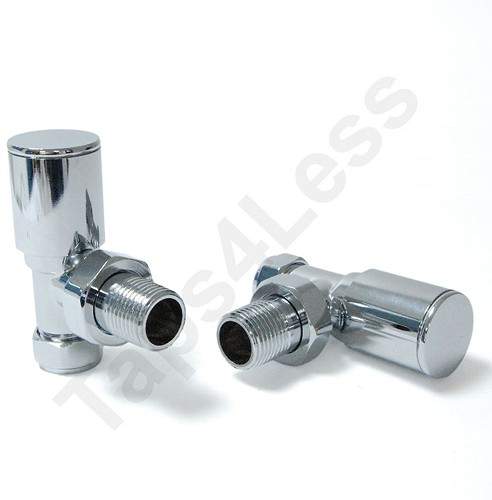 Crown Radiator Valves Milan Angled Radiator Valves (Chrome).