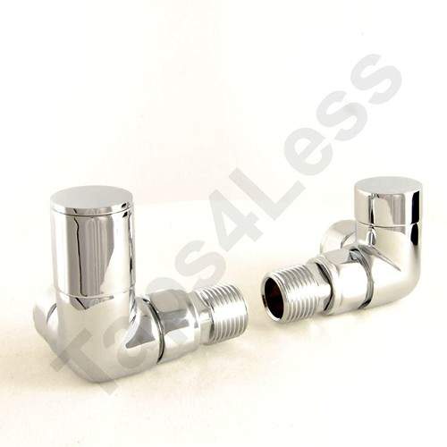 Crown Radiator Valves Milan Corner Radiator Valves (Chrome).