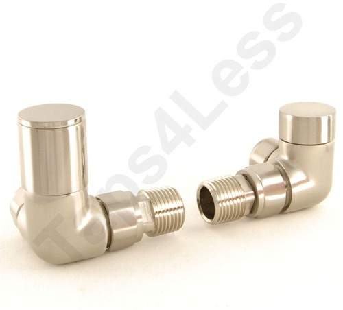 Crown Radiator Valves Milan Corner Radiator Valves (Satin Nickel).