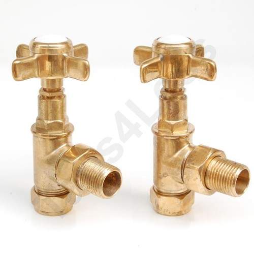 Crown Radiator Valves Westminster Angled Radiator Valves (Brass).