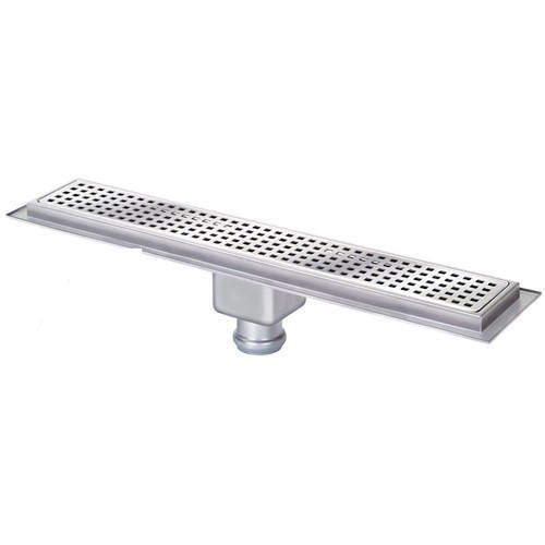 Waterworld Rectangular Wetroom Shower Channel, Bottom Outlet. 500x100mm.