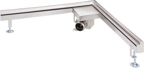 Waterworld Corner Wall Channel Gully 600x600mm (Stainless Steel).