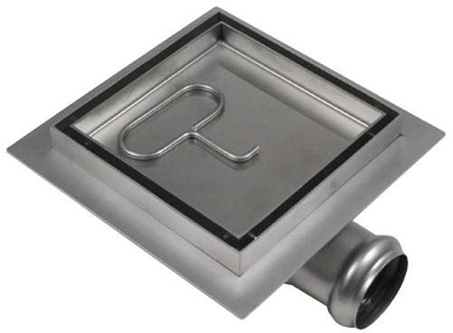 Waterworld Stainless Steel Wetroom Tile Drain With Frame. 400x400mm.
