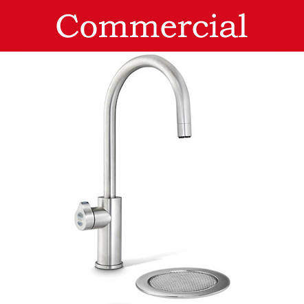 Zip Arc Design Filtered Boiling Water Tap & Font (41 - 60 People, Brushed Nickel).