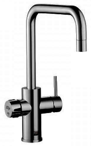 Zip Cube Design AIO Filtered Chilled & Sparkling Water Tap (Matt Black).