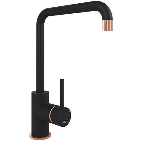 Larger image of 1810 Purquartz Cascata Kitchen Tap (Metallic Black & Copper).