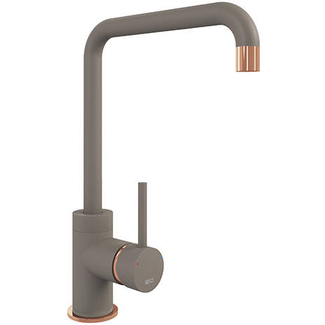 Larger image of 1810 Purquartz Cascata Kitchen Tap (Concrete & Copper).