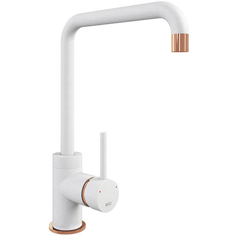 Larger image of 1810 Purquartz Cascata Kitchen Tap (Polar White & Copper).