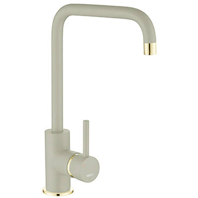 Larger image of 1810 Purquartz Cascata Kitchen Tap (Concrete & Gold Brass).