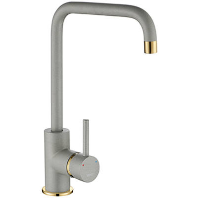 Larger image of 1810 Purquartz Cascata Kitchen Tap (Metallic Grey & Gold Brass).