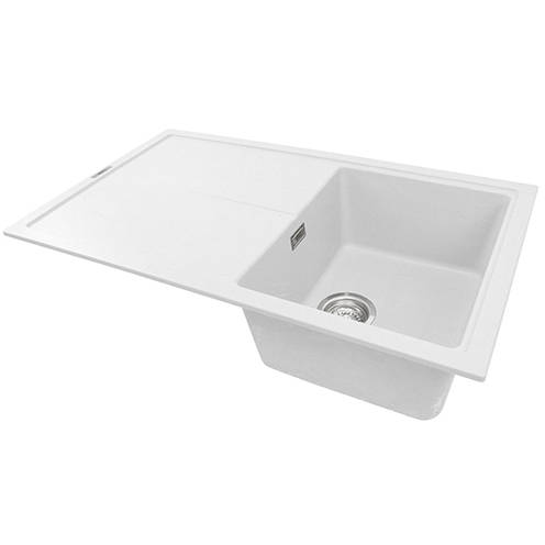 Example image of 1810 Kitchen Sink & Tap Pack, 1.0 Bowl (860x500, Polar White).