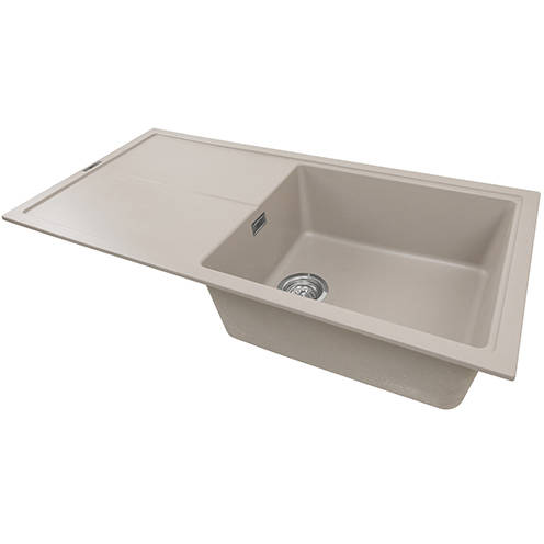 Example image of 1810 Kitchen Sink & Tap Pack, 1.0 Bowl (1000x500, Champagne).